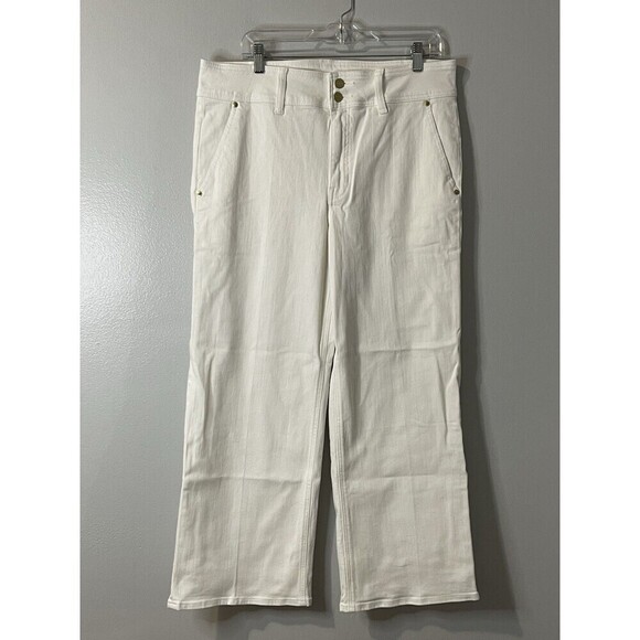 J.CREW Slim-wide Jean with Stacked Buttons Size 31 White NEW Modern Casual CH887 - Picture 2 of 14